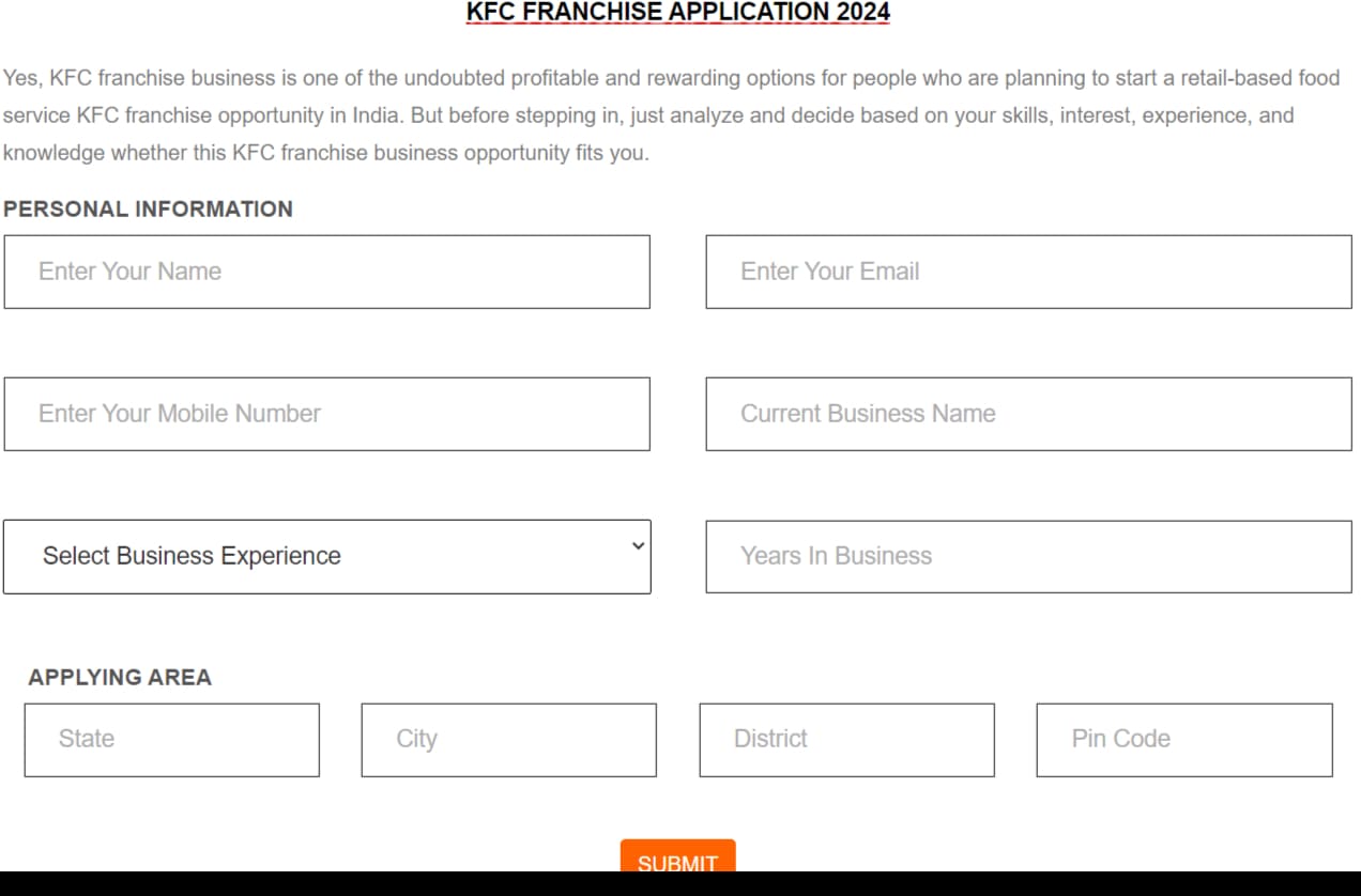 Apply-For-KFC-Franchise-Application-Form-Online