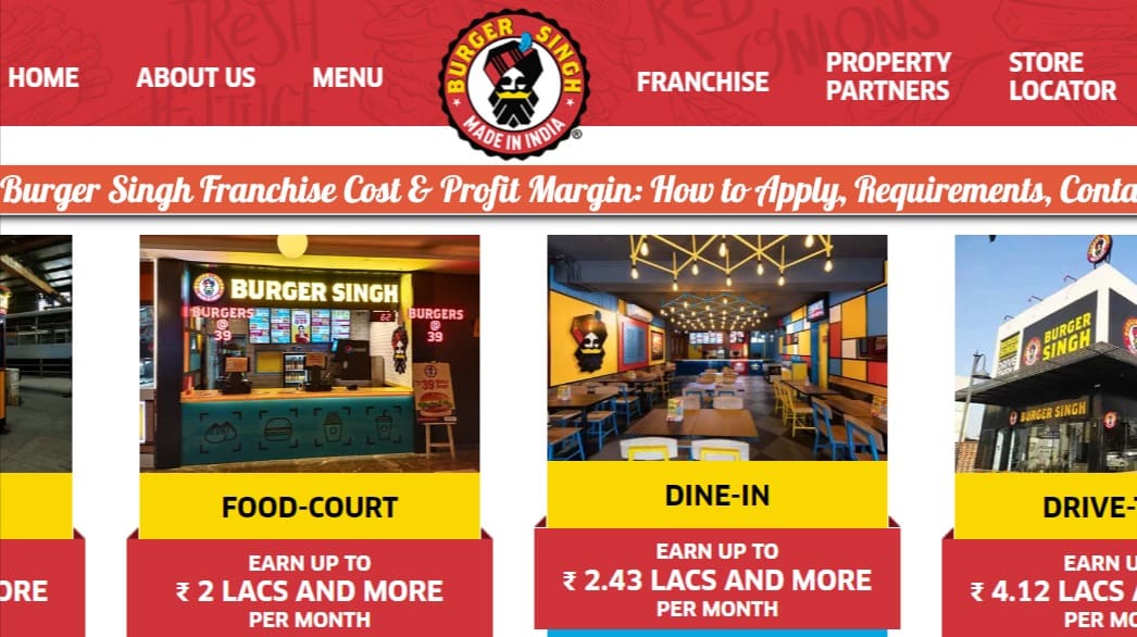 Burger Singh Franchise Cost & Profit Margin - How to Apply, Requirements, Contact Number