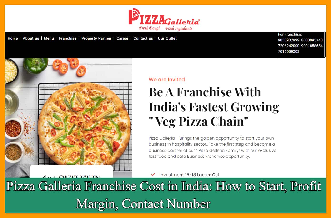 Pizza Galleria Franchise Cost in India: How to Start, Profit Margin, Contact Number